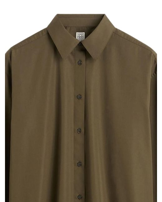 Totême  Green Button-Down Cotton Shirt