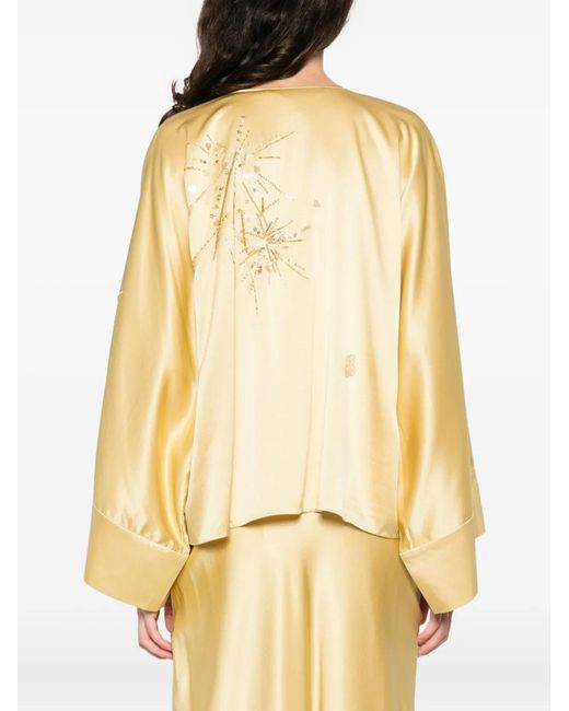 BERNADETTE Natural Naomi Sequin-Embellishment Blouse