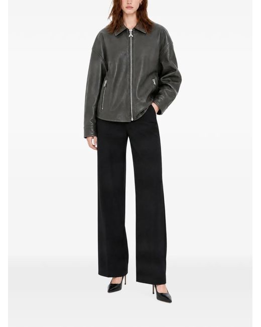 Patrizia Pepe Gray Zip-Up Collared Jacket