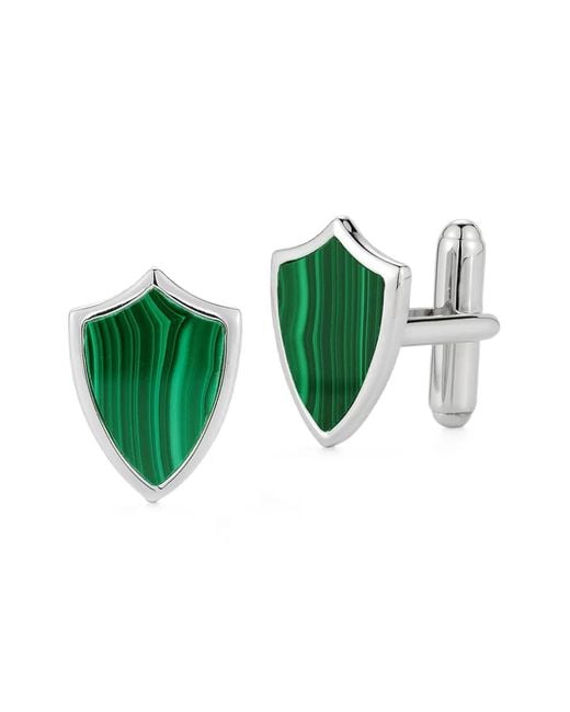 Mateo Green Shield Malachite Cufflinks for men