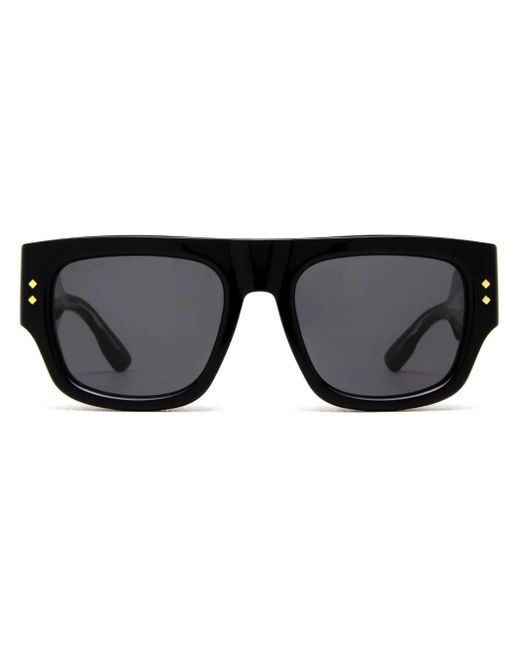 Gucci Black Rectangle Frame Sunglasses for men