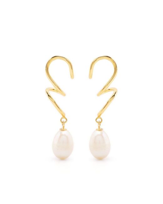 BONVO Agne Pearl Drop Earrings in White | Lyst