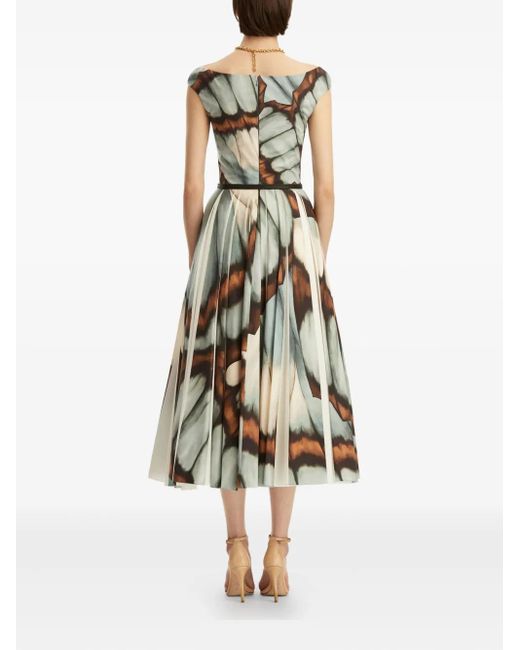 Oscar de la Renta プリント ドレス White