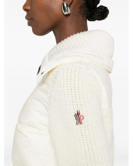 Moncler Natural Gefütterte Jacke mit Reißverschluss