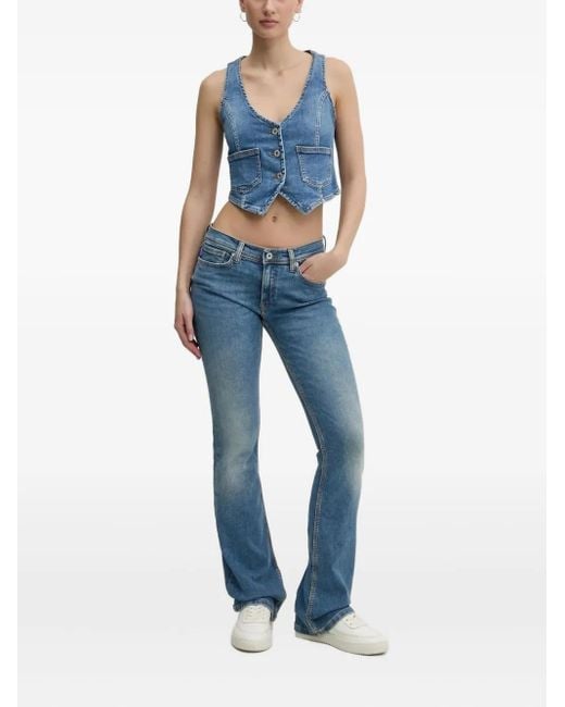 HUGO Blue Low-Rise Bootcut Jeans