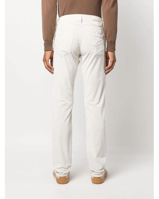 Jacob Cohen White Nick Mid-Rise Corduroy Jeans for men