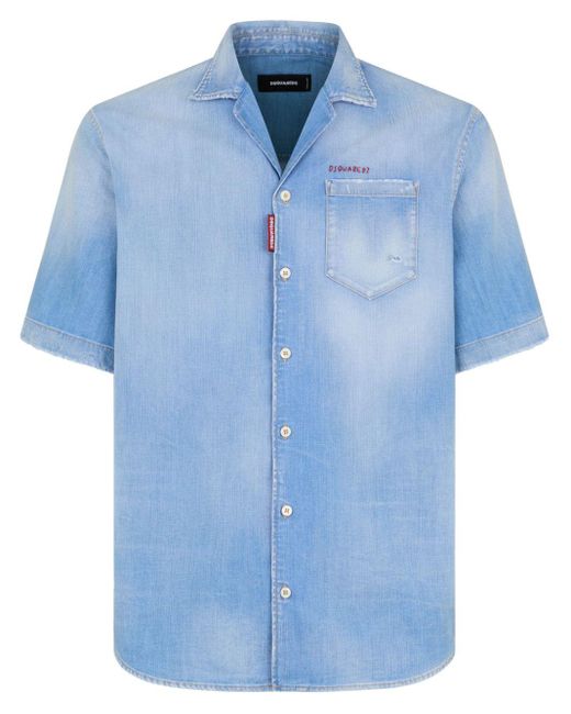 DSquared² Blue Faded Denim Shirt for men