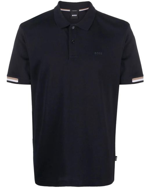 Boss Poloshirt Mit Logo-Print in Black für Herren