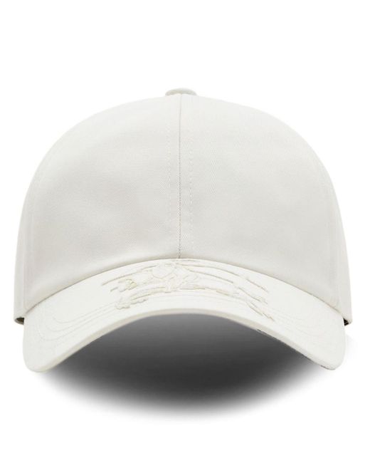 Burberry White Ekd-embroidered Baseball Cap for men