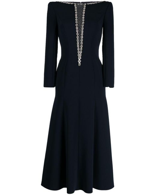 Jenny Packham Black Vera Crystal-embellished Dress