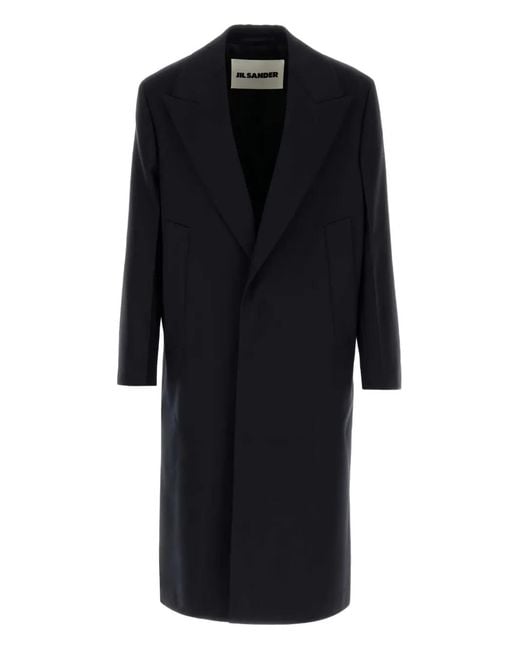 Jil Sander Black Tailored Single-Breasted Coat for men