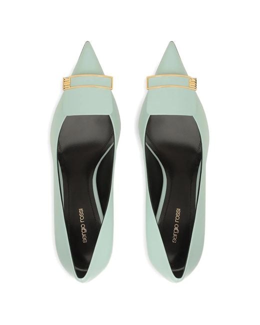 Sergio Rossi Green Pointed Pumps
