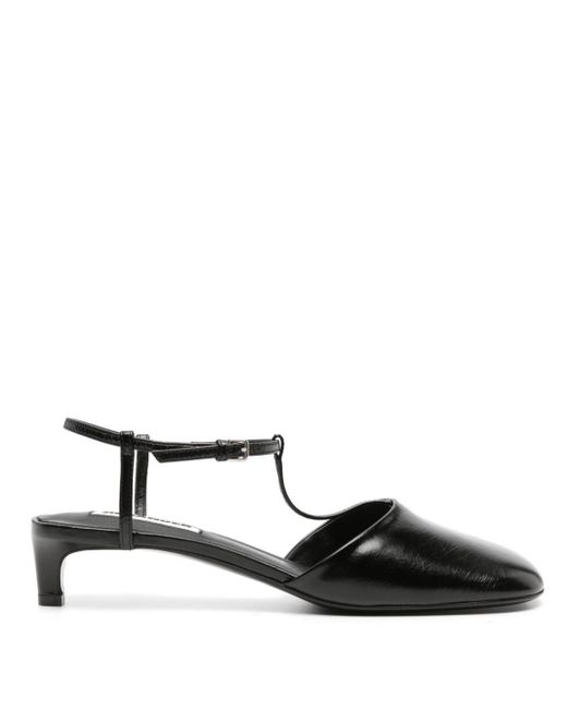 Zapatos de tacón con tira en T Jil Sander de color Black