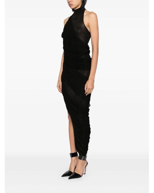 Magda Butrym Black Asymmetric Halter Dress