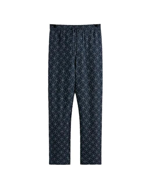 Kith Blue Barrow Geometric-Stitch Trousers for men