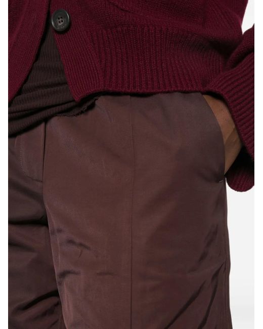 Psophia Purple Elasticated-Waistband Cropped Trousers