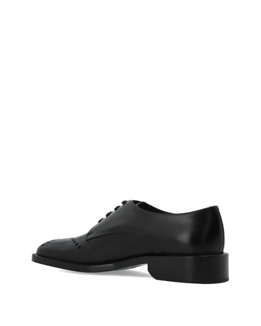Jil Sander Black Perforated Leather Derby Shoes