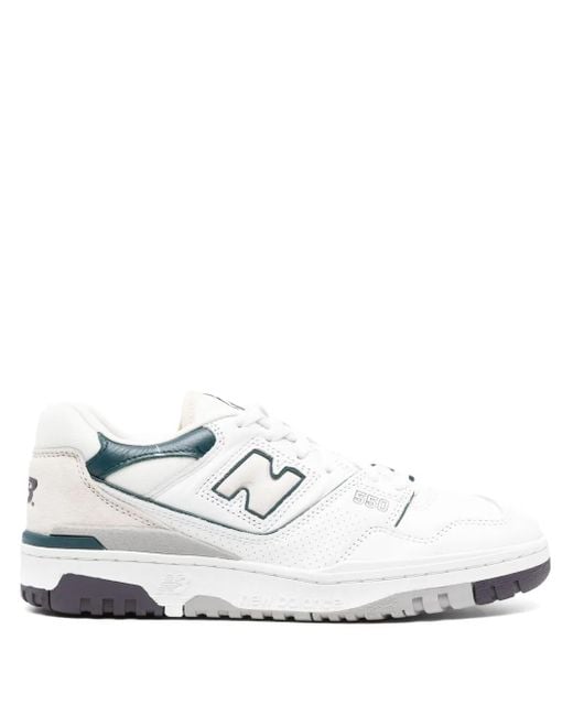 New Balance White 550 Panelled Leather Sneakers