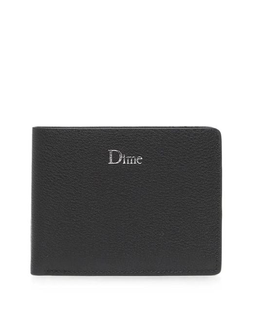 Dime Black Logo-Print Leather Wallet