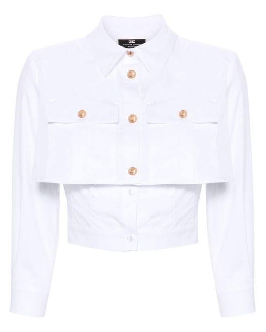 Elisabetta Franchi White Layered Cotton-poplin Shirt