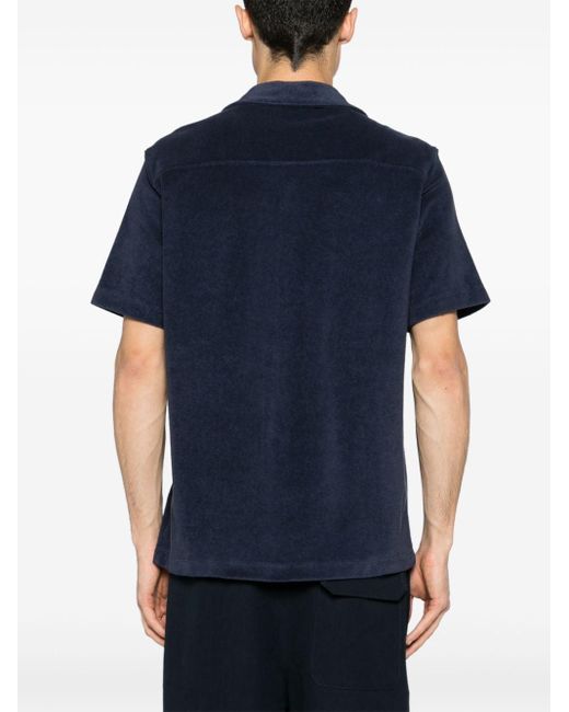 Vince Blue Towelling Cotton Shirt for men
