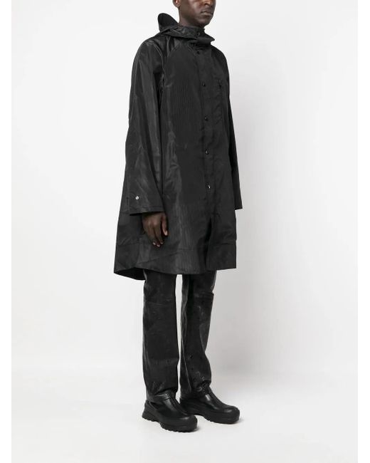 MARINE SERRE Black Hooded Logo-Print Windbreaker