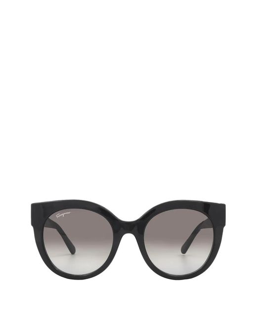 Ferragamo Eyewear Gray Round-Frame Sunglasses