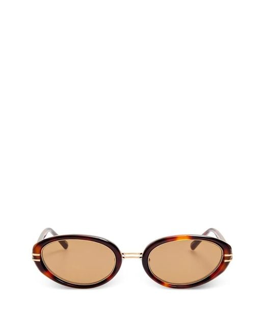 The Attico Metallic X Linda Farrow Ambra Oval-Frame Sunglasses