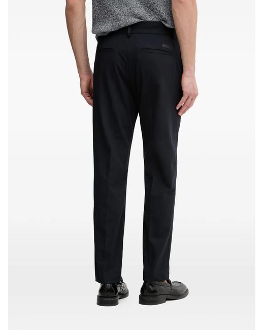 Trussardi Black Logo-Patch Tailored Trousers for men