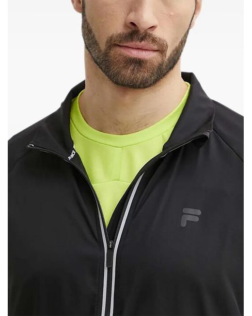 Fila Black Rocroi Zip-Up Logo Jacket for men