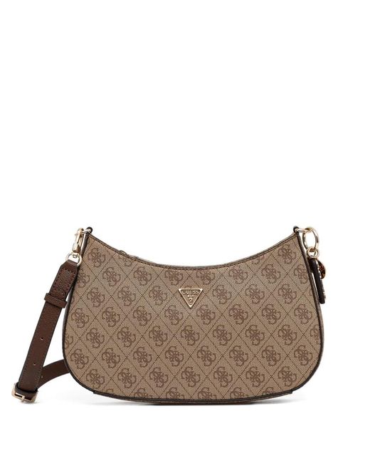 Guess Brown Monogram Shoulder Bag