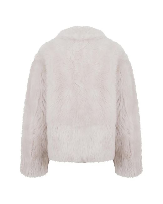 Desa Nineteenseventytwo Natural Shearling Zip-Up Jacket