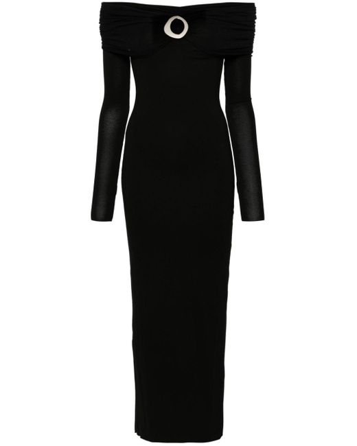 MANURI Black Amara Buckle 2.6 Maxi Dress