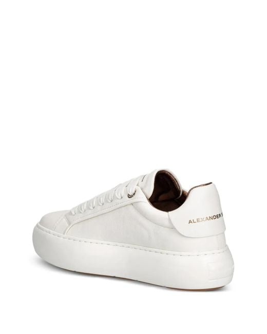 Alexander Smith White Soho Logo-Print Platform Sneakers