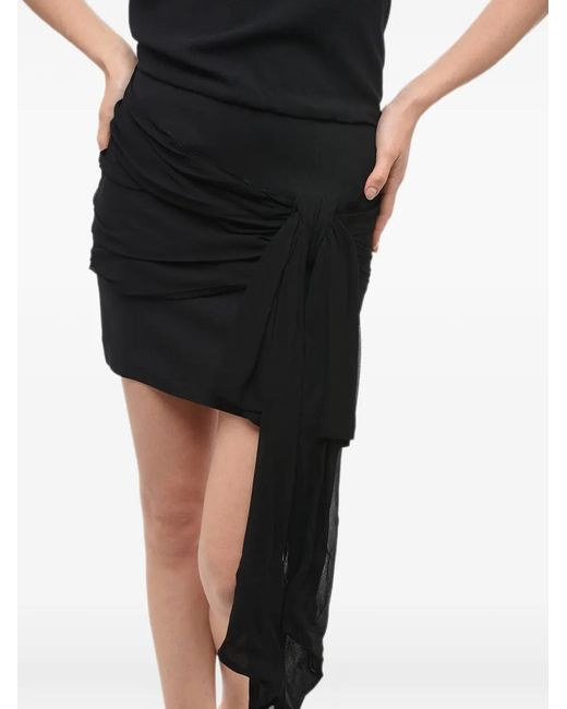 Philosophy Di Lorenzo Serafini Black Draped-Detail Mini Dress