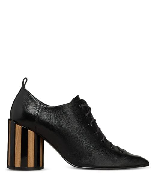 AMI Black 90Mm Pointed-Toe Lace-Up Pumps