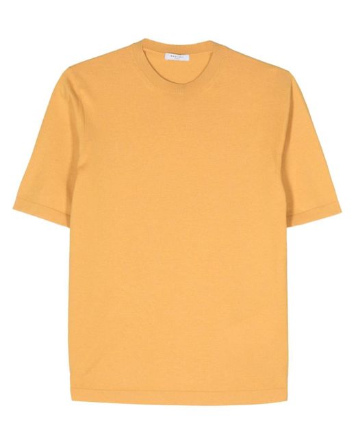 Short-sleeves fine-knit jumper Boglioli pour homme en coloris Orange