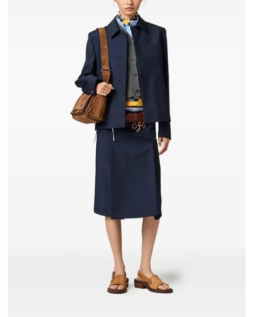 Miu Miu Blue Wool Single-Breasted Jacket