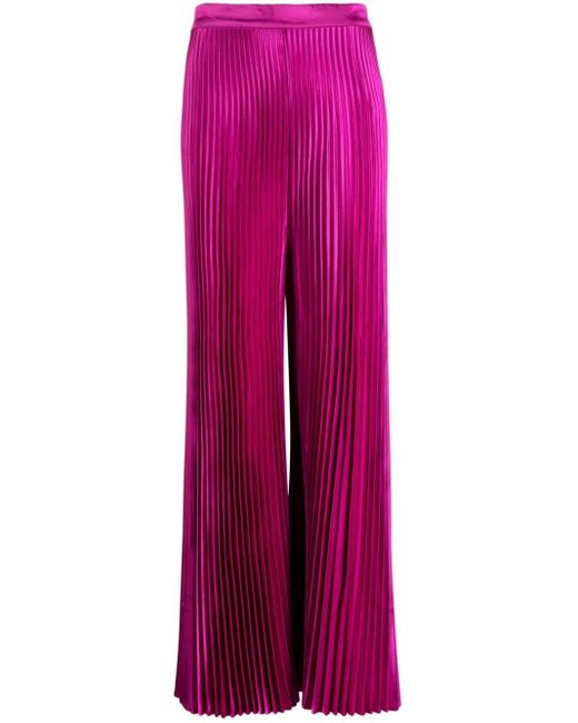 L'idée Purple Pleated Wide-leg Trousers