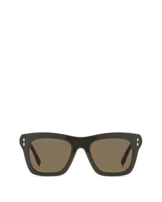 Isabel Marant Gray Square-Frame Sunglasses