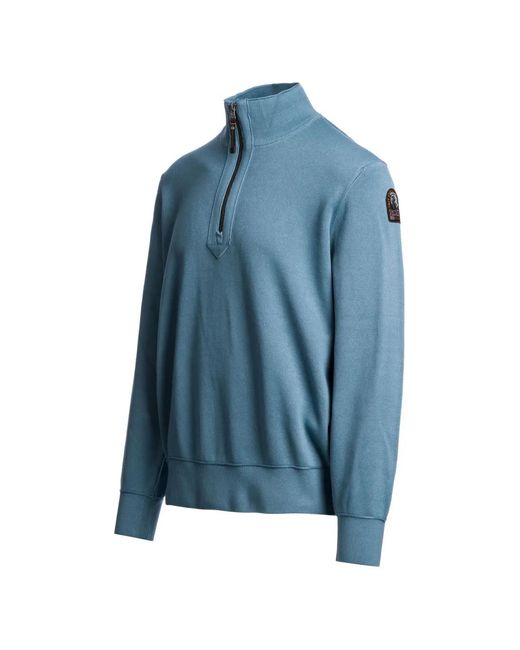 Parajumpers Blue Basic Scoe Half-Zip Knit for men