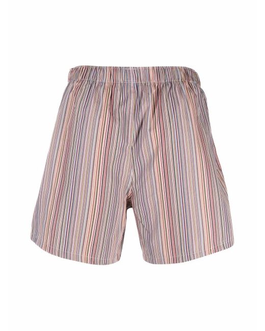 Red Patterned Boxers Paul Smith Multi-Stripe Pattern Boxers in Red for Men | Lyst