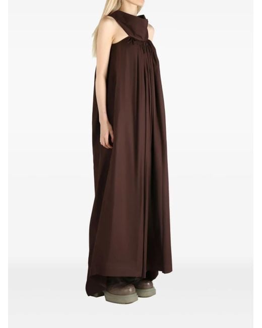 Rick Owens Brown Hollywood Chalice Poplin Gown