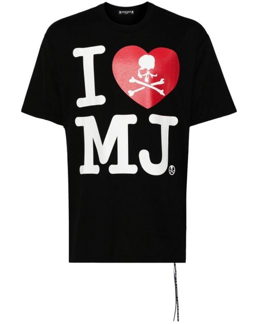 Mastermind Japan Black I Love Mj-print Cotton T-shirt for men