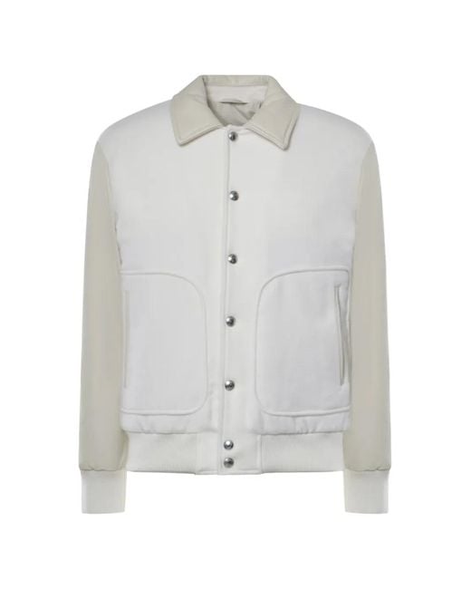 Eleventy Gray Panelled Press-Stud Jacket for men