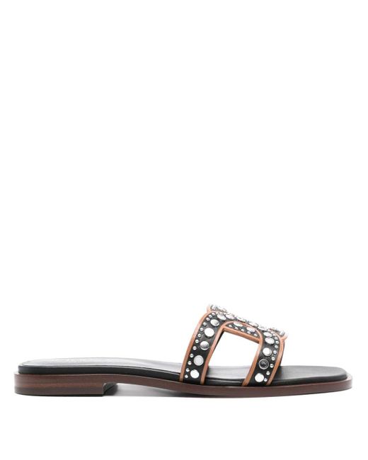 Tod's White Leather Flat Sandals