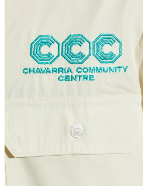 Willy Chavarria White Chest-Pocket Buttoned Shirt for men