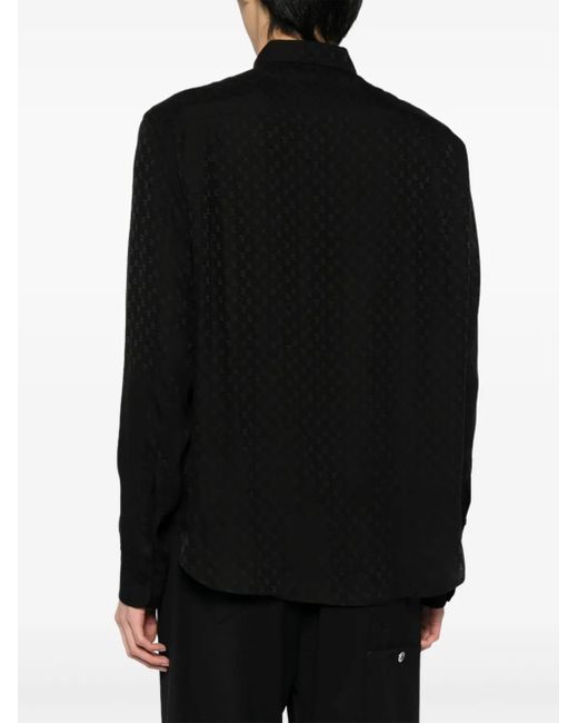 Palm Angels Black All-Over Monogram Shirt for men