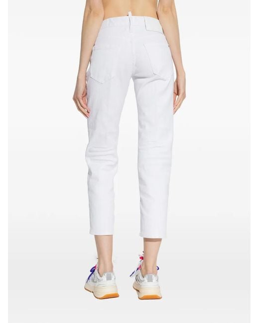 DSquared² White Jeans Mit Gürtelschlaufe