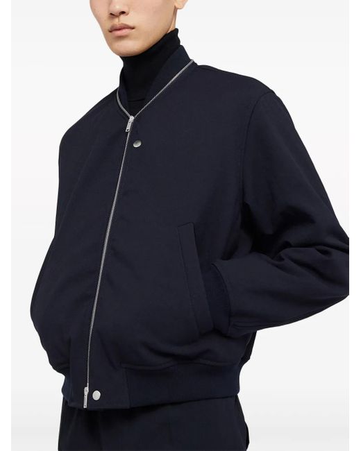 Jil Sander Black Zip-Up Bomber Jacket for men
